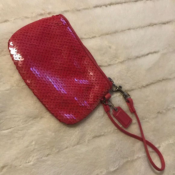 Coach Sequin Pink Wristlet - Picture 3 of 4